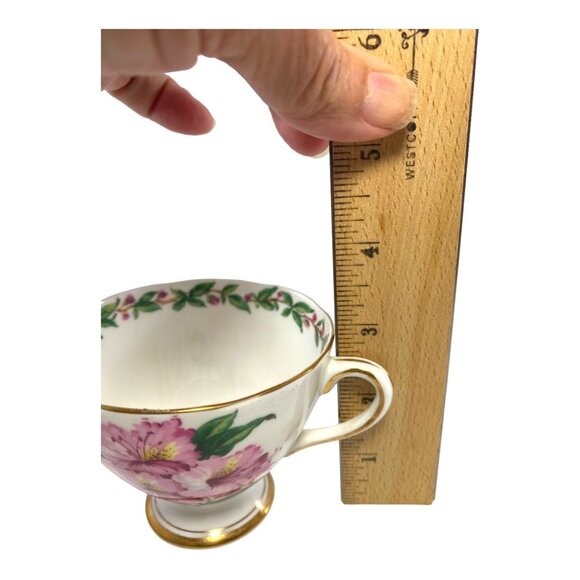 Gladstone Bone China Tea Cup & Saucer Set Laurel Time Pink Floral Design - Picture 3 of 8